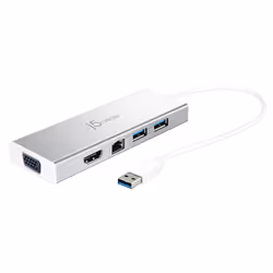 j5create JUD380-N Mini Dock USB™ 3.0, Avec fil, USB 3.2 Gen 1 (3.1 Gen 1) Type-A, 10,100,1000 Mbit/s, 10BASE-T, 100BASE-T, 10 ...