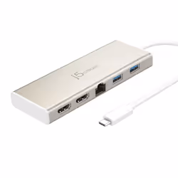 j5create JCD381-N USB Type-C™ Double HDMI Mini Dock-Ethernet / HUB USB 3.1 / PD2.0, USB 3.2 Gen 1 (3.1 Gen 1) Type-C, 60 W, 1 ...
