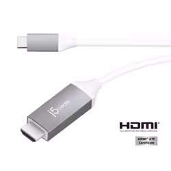 j5create JCC153G-N Câble USB-C vers HDMI™ 4K USB-C™, 1,5 m, HDMI Type C (Mini), HDMI Type A (Standard), 32,4 Gbit/s, Gris, Bl ...