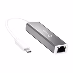 j5create JCE133G-N Adaptateur USB-C™ vers Gigabit Ethernet, Avec fil, USB Type-C, Ethernet, 1000 Mbit/s, Gris, Blanc