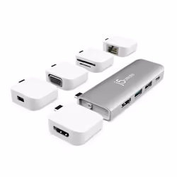 j5create JCD389-N Dock Modulaire USB-C™ Ultradrive Multi-Affichage avec Kit, USB 3.2 Gen 1 (3.1 Gen 1) Type-C, 100 W, 10,100, ...