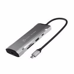 j5create JCD393-N Mini Dock USB-C® 4K60 Elite 10Gbps, Avec fil, USB 3.2 Gen 1 (3.1 Gen 1) Type-C, 100 W, 10,100,1000 Mbit/s,  ...