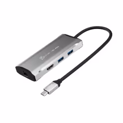 j5create JCD392-N Dock de Voyage USB-C® 4K60 Elite 10Gbps, Avec fil, USB 3.2 Gen 1 (3.1 Gen 1) Type-C, 100 W, 10,100,1000 Mbi ...