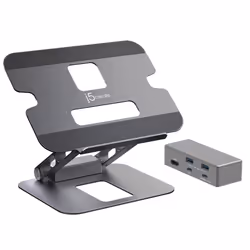 j5create JTS327-N Support pour Ordinateur Multi-Angle avec Dock 4K, Supports de Laptop, Gris, Aluminium, 40,6 cm (16"), 4 kg, ...