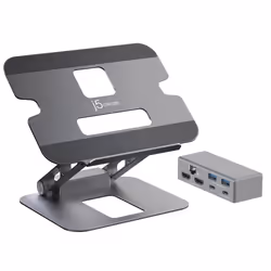 j5create JTS427-N Support pour Ordinateur Multi-Angle avec Dock et Double 4K, Support pour ordinateur portable et tablette, G ...