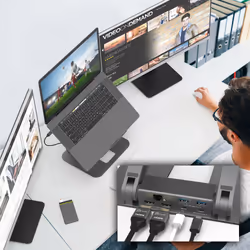 j5create JTS427-N Support pour Ordinateur Multi-Angle avec Dock et Double 4K - Vue supplémentaire 4