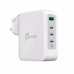 j5create JUP43130F-FN Chargeur 130W GaN USB-C® 4 ports - UK, Intérieure, USB, Gris, Blanc