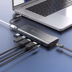 j5create JCD398-N station d'accueil Avec fil USB 3.2 Gen 2 (3.1 Gen 2) Type-C Gris - Vue supplémentaire 4