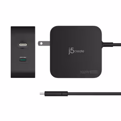 j5create Chargeur 102 W GaN PD USB-C 2 ports avec prises secteur interchangeables - Vue supplémentaire 4