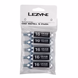 Lezyne 16g CO2 Cartridge, Cartouches de gonflement au CO2, Argent