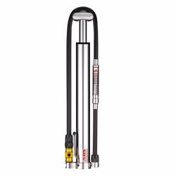 Lezyne Micro Floor Drive HVG, Pompe à pied, Noir, Argent, Poignée en T, 6,2 bar, Aluminium, Acier inoxydable, 225 g