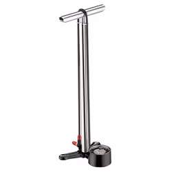 Lezyne CNC Floor Drive, Pompe à pied, Vélo, Noir, Argent, Poignée en T, 11 bar, Aluminium