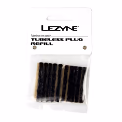 Lezyne Tubeless Plug Refill, Rustine de réparation, Pneu tubeless, Vélo tout terrain, Noir, Rustine sans colle, Rectangle
