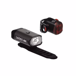Lezyne MINI DRIVE 400XL / FEMTO USB DRIVE PAIR, Feu arrière + feu avant (set), Noir, Aluminium, LED, Jour, Nuit, Feu clignota ...