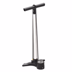 Lezyne Macro Floor Drive, Pompe à pied, Vélo, Noir, Argent, Poignée en T, 15,1 bar, Acier