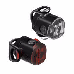 Lezyne FEMTO USB DRIVE PAIR, Feu arrière + feu avant (set), Noir, IPX7, LED, Nuit, Feu clignotant, Feu continu