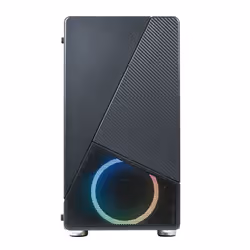 Azza Noir, Tower, PC, Noir, micro ATX, Acier, Verre trempé, Multicolore