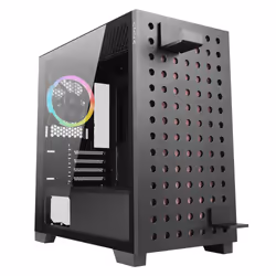 Azza Elise, Tower, PC, Noir, ITX, micro ATX, Acier, Verre trempé, Multicolore