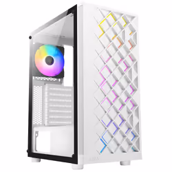 Azza Spectra, Midi Tower, PC, Blanc, ATX, ITX, micro ATX, Caoutchouc, Acier, Verre trempé, Bleu, Vert, Rouge