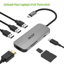 Acer HP.DSCAB.008 station d'accueil Avec fil USB 3.2 Gen 2 (3.1 Gen 2) Type-C Argent