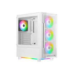 Boîtier PC Moyen Tour ATX - Gamdias - Athena M6 RGB - Panneaux vitrés - Couleur blanche - Taille unique