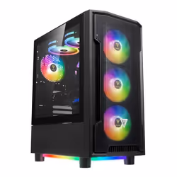 Boîtier PC Moyen Tour ATX - Gamdias - Athena M6 Lite RGB - Panneaux vitrés - Noir - Taille unique