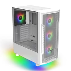 Boîtier PC Moyen Tour ATX - Gamdias - Athena M6 Lite RGB - Panneaux vitrés - Blanc - TU