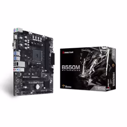 Biostar B550MH Ver. 6.0, AMD, Emplacement AM4, AMD Ryzen™ 3, AMD Ryzen™ 5, AMD Ryzen™ 7, DDR4-SDRAM, 64 Go, DIMM