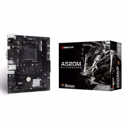 Biostar A520MHP, AMD, Emplacement AM4, AMD Ryzen 3000 Series, AMD Ryzen 4000 Series, AMD Ryzen 5000 Series, Emplacement AM4, ...
