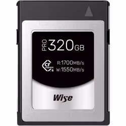 Wise CFX-B320P, 320 Go, CFexpress, 1700 Mo/s, 1550 Mo/s, Résistant aux chocs, Imperméable, Noir, Argent