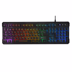 Mars Gaming MK218DE, Avec fil, USB, Contacteur de touche semi-mécanique, QWERTZ, LED RGB, Noir