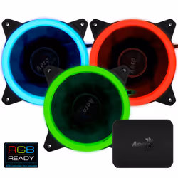 Aerocool Rev RGB Pro, Ventilateur, 12 cm, 1200 tr/min, 15,1 dB, 41,3 cfm, Noir