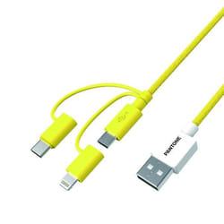 Pantone PT-USB003Y1 câble USB 1,2 m USB A USB C/Micro USB A/Lightning Jaune