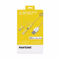 Pantone PT-USB003Y1 câble USB 1,2 m USB A USB C/Micro USB A/Lightning Jaune