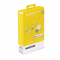 Pantone PT-USB003Y1 câble USB 1,2 m USB A USB C/Micro USB A/Lightning Jaune