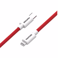 Pantone PT-CTL002-5R1, 1,5 m, Lightning, USB C, Mâle, Mâle, Rouge, Blanc