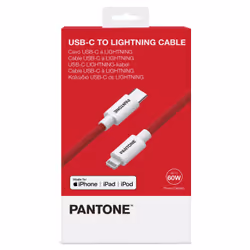 Pantone PT-CTL002-5R1 câble Lightning 1,5 m Rouge, Blanc