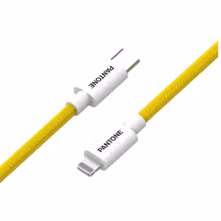 Pantone PT-CTL002-5Y, 1,5 m, Lightning, USB C, Mâle, Mâle, Blanc, Jaune