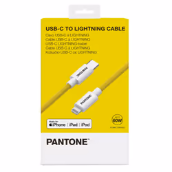 Pantone PT-CTL002-5Y câble Lightning 1,5 m Blanc, Jaune