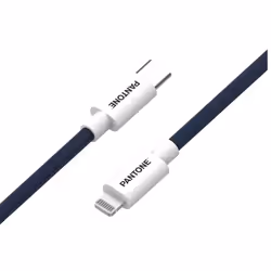 Pantone PT-CTL002-5N, 1,5 m, Lightning, USB C, Mâle, Mâle, Bleu, Blanc