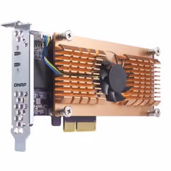 QNAP QM2-2P, M.2, PCIe, Hauteur totale / Profil bas, Noir, Marron, Acier inoxydable, PC