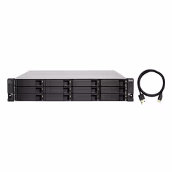 QNAP TL-R1200C-RP Boîtier de disques de stockage Boîtier disque dur/SSD Noir, Gris 2.5/3.5"