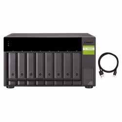 QNAP TL-D800C, Boîtier disque dur/SSD, 2.5/3.5", Série ATA II, Série ATA III, 6 Gbit/s, Échange à chaud, Noir, Gris