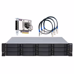 QNAP TL-R1200S-RP Boîtier de disques de stockage Boîtier disque dur/SSD Noir, Gris 2.5/3.5"