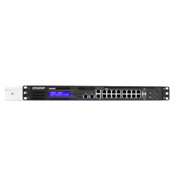 QNAP QGD-1602P Géré L2 2.5G Ethernet (100/1000/2500) Connexion Ethernet, supportant l'alimentation via ce port (PoE) Noir, Gris