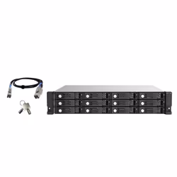 QNAP TL-R1220Sep-RP, Boîtier disque dur/SSD, 2.5/3.5", SAS-3, Série ATA III, 12 Gbit/s, Échange à chaud, Noir, Gris