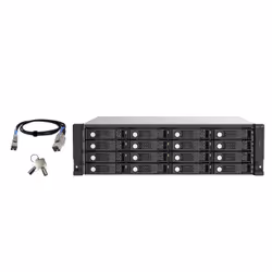 QNAP TL-R1620Sep-RP, Boîtier HDD, 2.5/3.5", SAS-3, Série ATA III, 12 Gbit/s, Échange à chaud, Noir, Gris