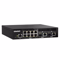 QNAP QSW-M2108R-2C commutateur réseau Géré L2 2.5G Ethernet (100/1000/2500) Connexion Ethernet, supportant l'alimentation via ce port (PoE) Noir