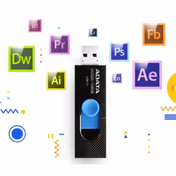 ADATA UV320 lecteur USB flash 128 Go USB Type-A 3.2 Gen 1 (3.1 Gen 1) Noir, Bleu - Vue supplémentaire 4