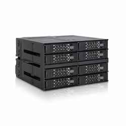 Icy Dock MB508SP-B Obturateur de baie de lecteur 2x 5,25" Panneau de support Noir